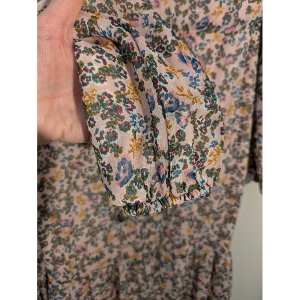 Women's Maxi Mini-Floral Tiered Cottagecore Country Ruffle Sleeve Feminine SZ M - Picture 8 of 15